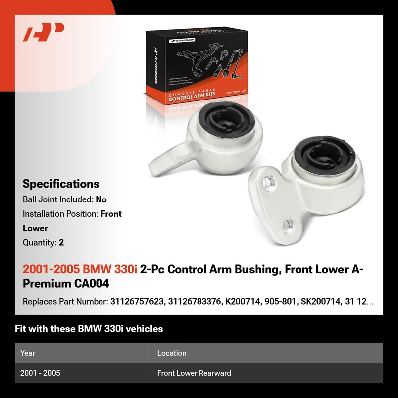 2001-2005 BMW 330i 2-Pc Control Arm Bushing, Front Lower A-Premium CA004