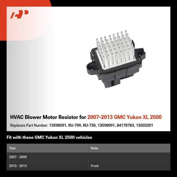 HVAC Blower Motor Resistor for 2007-2013 GMC Yukon XL 2500