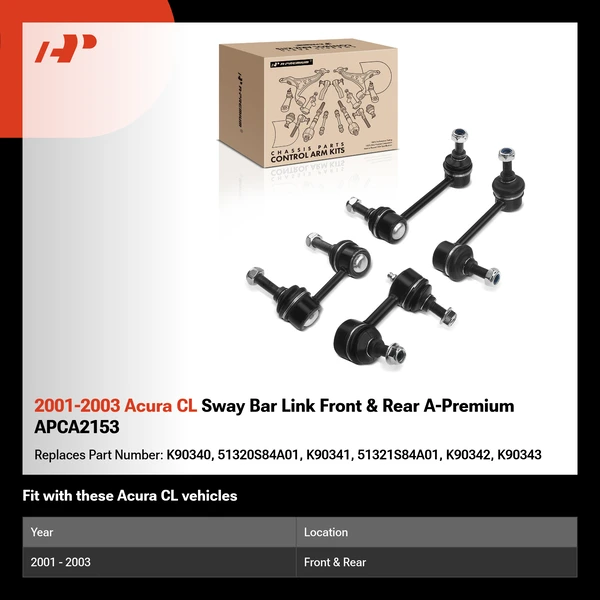 2001-2003 Acura CL Sway Bar Link Front & Rear A-Premium APCA2153