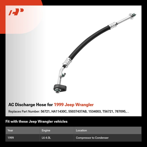 AC Discharge Hose for 1999 Jeep Wrangler
