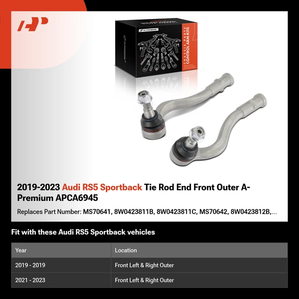 2019-2023 Audi RS5 Sportback Tie Rod End Front Outer A-Premium APCA6945