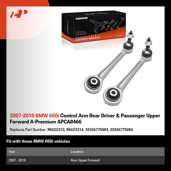 2007-2010 BMW 650i Control Arm Rear Driver & Passenger Upper Forward A-Premium APCA8466
