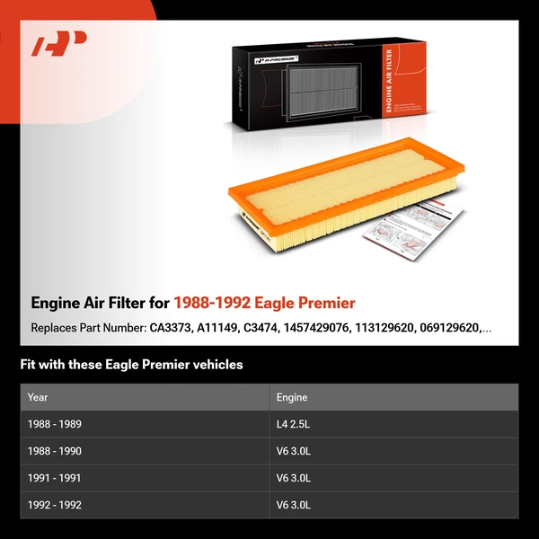 Engine Air Filter for 1988-1992 Eagle Premier