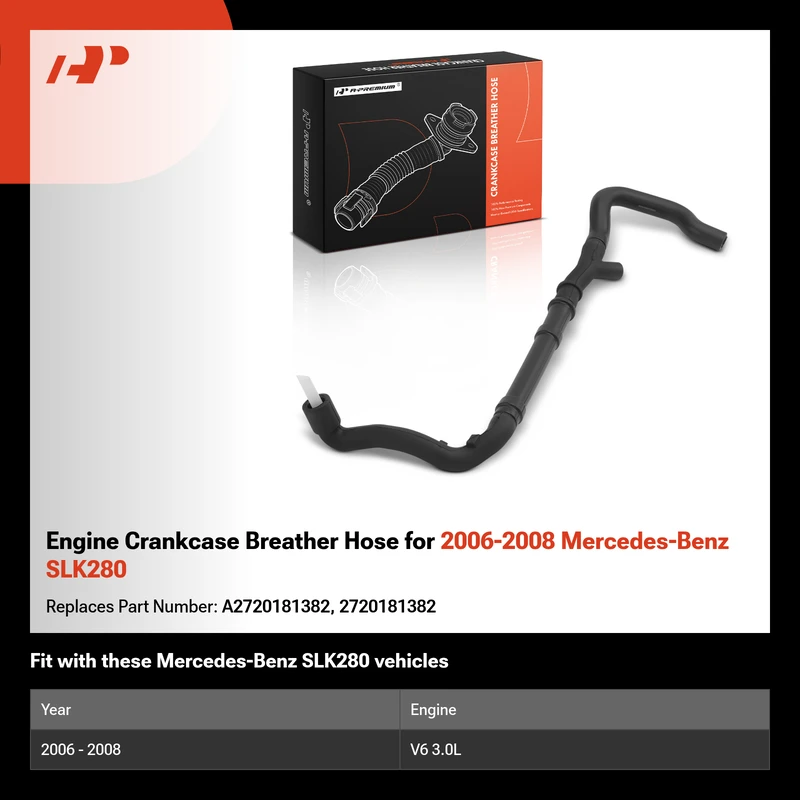 Engine Crankcase Breather Hose for 2006-2008 Mercedes-Benz SLK280