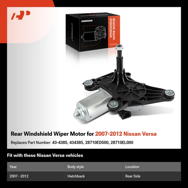 Rear Windshield Wiper Motor for 2007-2012 Nissan Versa