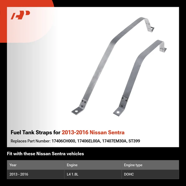 Fuel Tank Straps for 2013-2016 Nissan Sentra