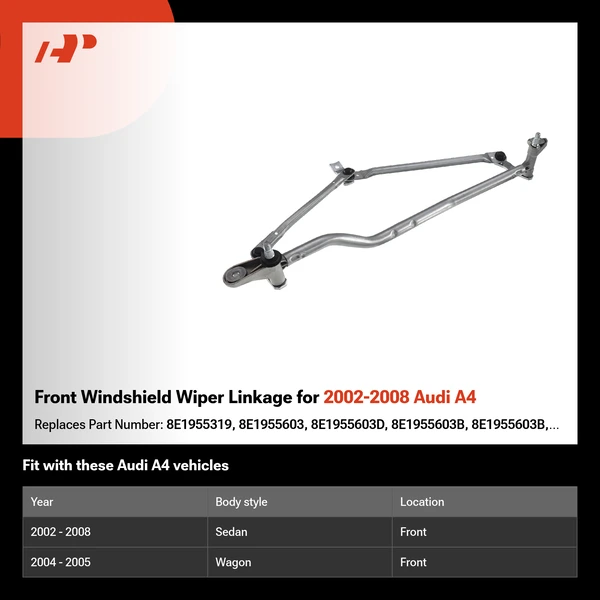 Front Windshield Wiper Linkage for 2002-2008 Audi A4