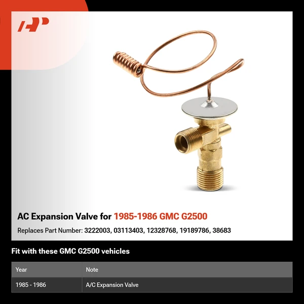 AC Expansion Valve for 1985-1986 GMC G2500