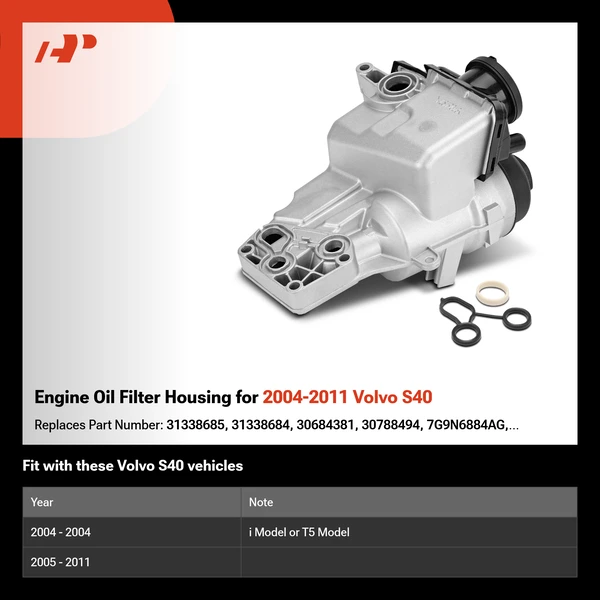 Engine Oil Filter Housing for 2004-2011 Volvo S40