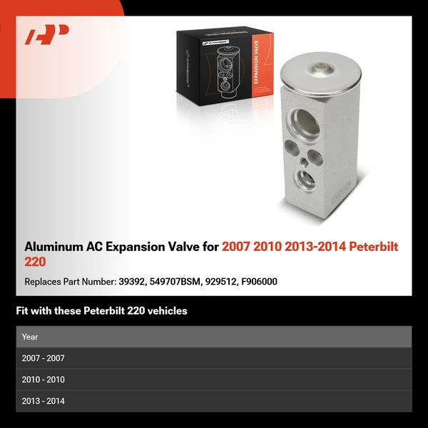 Aluminum AC Expansion Valve for 2007 2010 2013-2014 Peterbilt 220