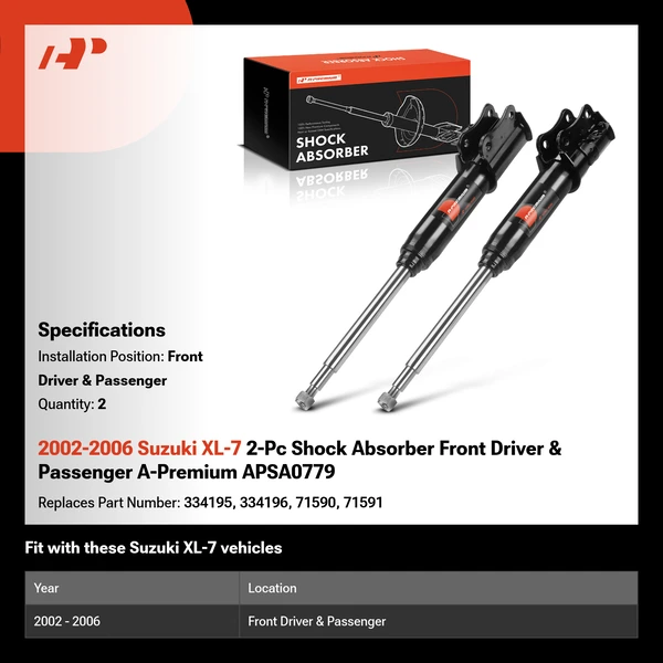 2002-2006 Suzuki XL-7 2-Pc Shock Absorber Front Driver & Passenger A-Premium APSA0779