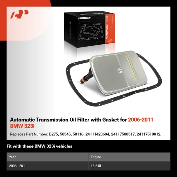 Automatic Transmission Oil Filter with Gasket for 2006-2011 BMW 323i