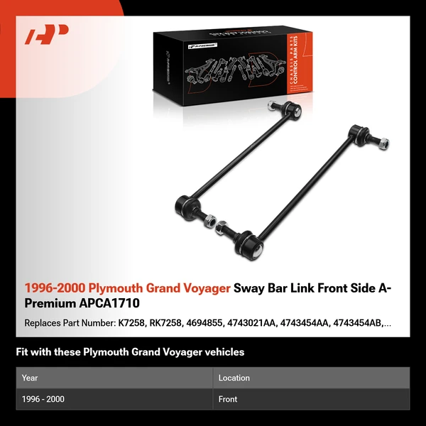 1996-2000 Plymouth Grand Voyager Sway Bar Link Front Side A-Premium APCA1710