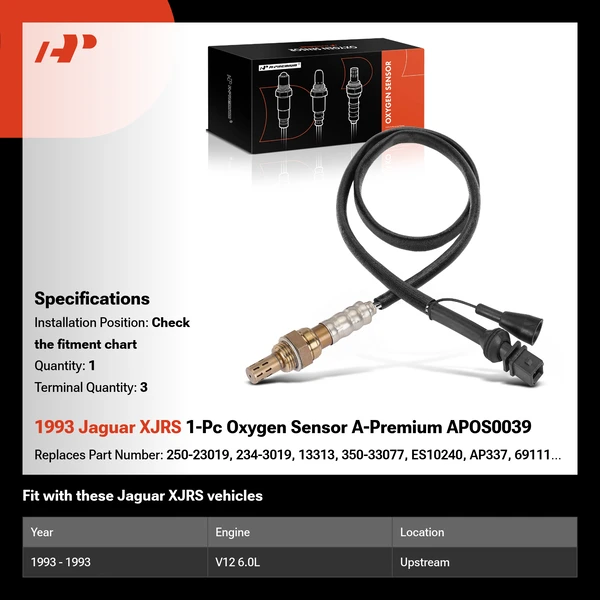 1993 Jaguar XJRS 1-Pc Oxygen Sensor A-Premium APOS0039
