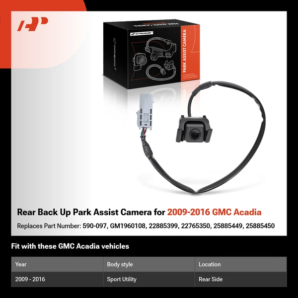 Rear Back Up Park Assist Camera for 2009-2016 GMC Acadia