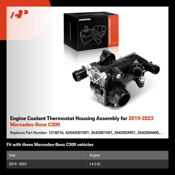 Engine Coolant Thermostat Housing Assembly for 2019-2023 Mercedes-Benz C300
