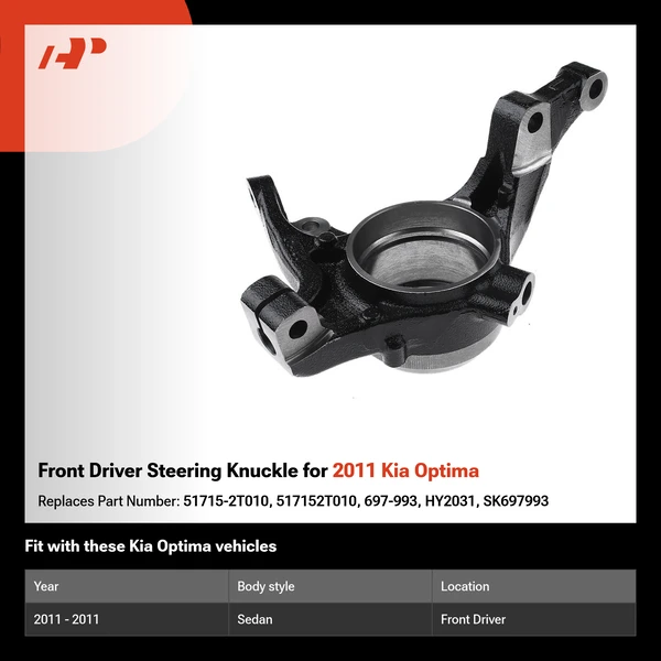 Front Driver Steering Knuckle for 2011 Kia Optima