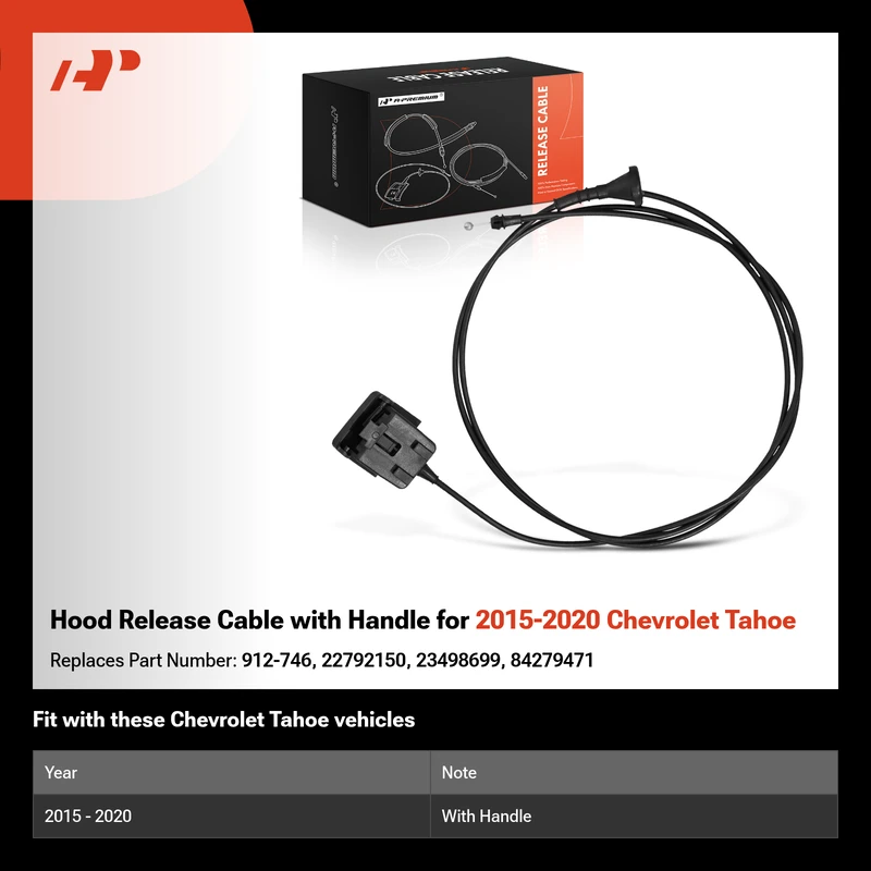 Hood Release Cable with Handle for 2015-2020 Chevrolet Tahoe