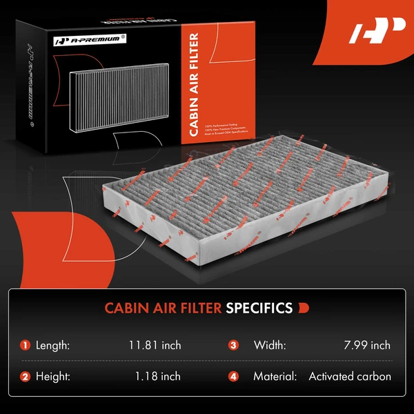 2 Pcs Activated Carbon Cabin Air Filter for Audi A4 02-09 A6 01-04 Allroad Quattro