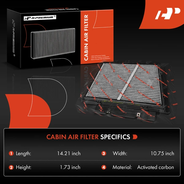 Activated Carbon Cabin Air Filter for Ram ProMaster 1500 2500 3500 Under Hood