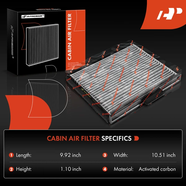 2 Pcs Activated Carbon Cabin Air Filter for 1997 Ford F-Super Duty