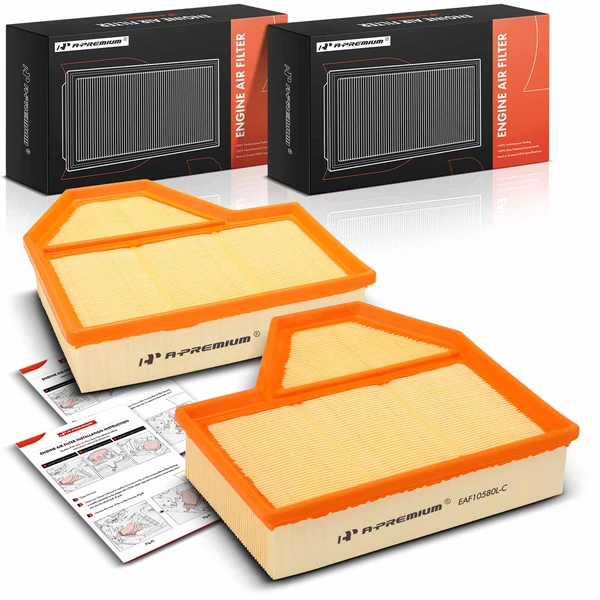 2 Pcs Driver & Passenger Engine Air Filter for BMW M5 M6 2006-2010 V10 5.0L