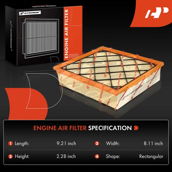 2 Pcs Engine Air Filter for Volvo C30 S40 XC60 XC70 V50 V60 Cross Country 2.4L