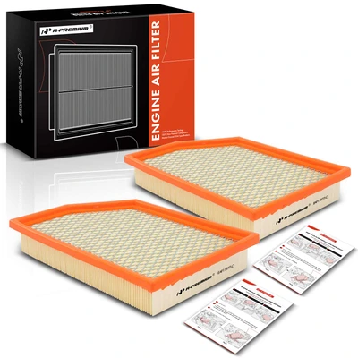 2 Pcs Engine Air Filter with Flexible Panel
