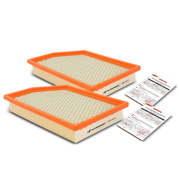 2 Pcs Engine Air Filter with Flexible Panel for Jeep Cherokee 2014-2018 2.4L 3.2L