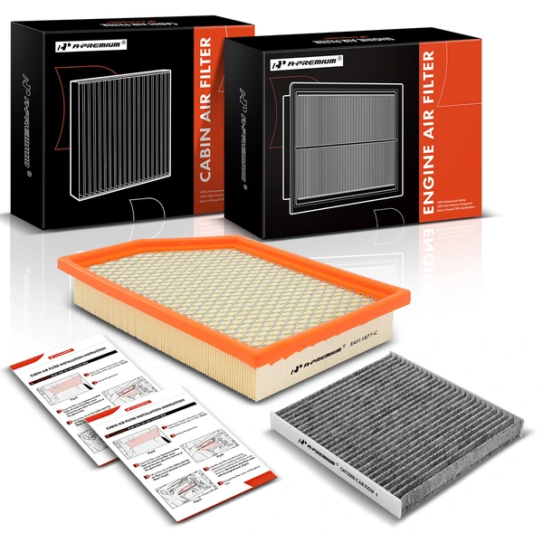 Engine & Activated Carbon Cabin Air Filter for Jeep Cherokee 14-18 2.4L 3.6L