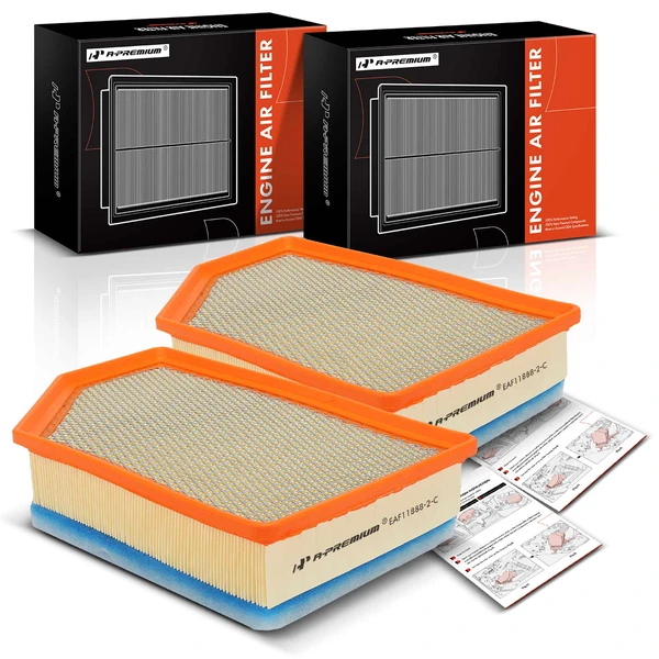 2 Pcs Front Engine Air Filter for 2020-2024 Chevrolet Silverado 2500 HD