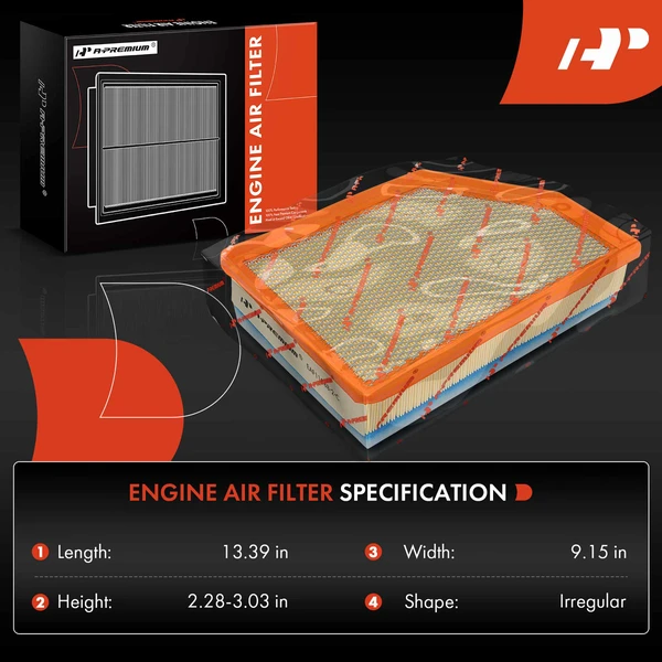 2 Pcs Front Engine Air Filter for Chevy Silverado 3500 HD GMC Sierra 2500 HD 2020-2024
