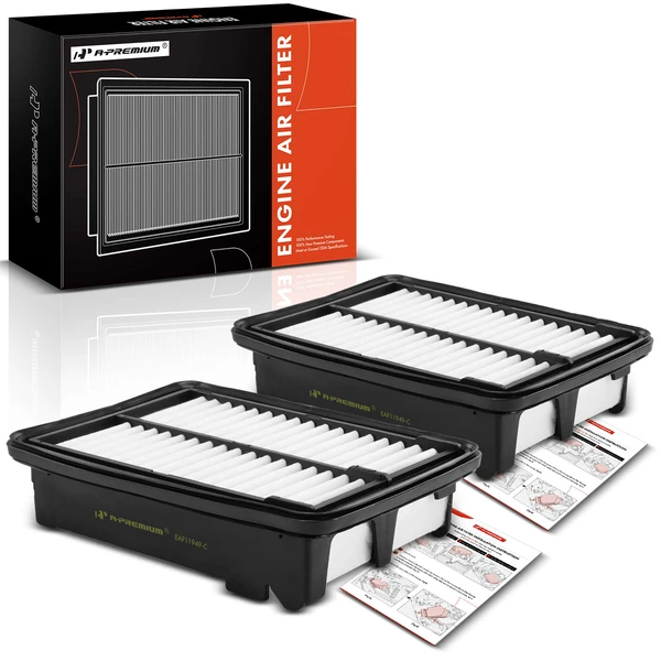 2 Pcs Engine Air Filter with Rigid Panel for 2015-2020 Honda Fit