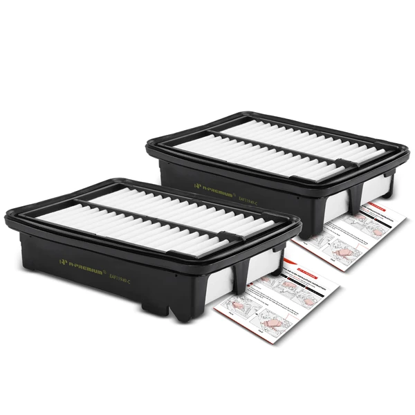 2 Pcs Engine Air Filter with Rigid Panel for Honda Fit 2015-2020 L4 1.5L