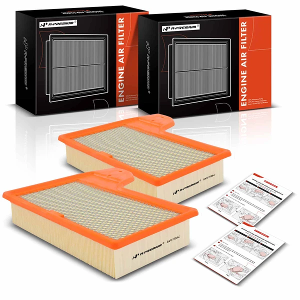 2 Pcs Engine Air Filter for Ford Mustang 2015-2022 L4 2.3L V6 3.7L V8 5.0L