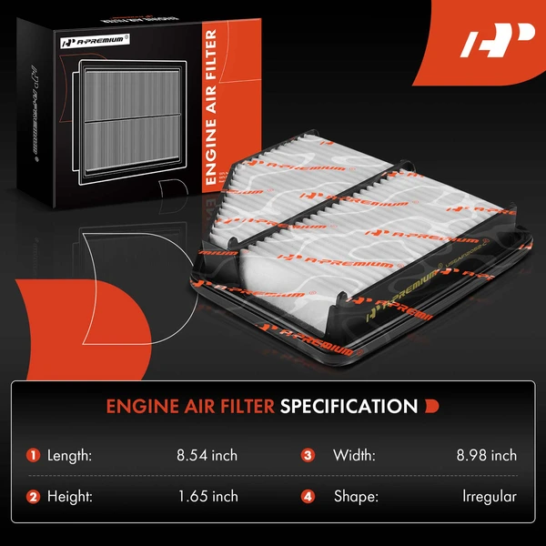 Engine Air Filter with Rigid Panel for Honda HR-V 2016-2022 L4 1.8L