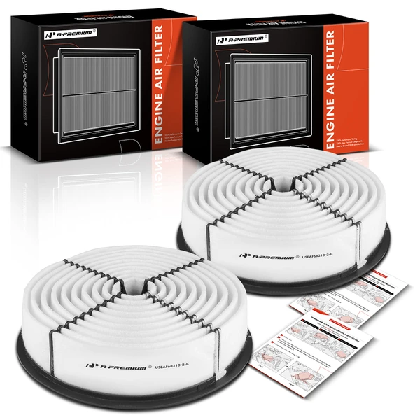 2 Pcs Engine Air Filter with Rigid Panel for Lexus LS400 1990-2000 V8 4.0L