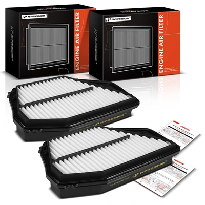 2 Pcs Engine Air Filter with Rigid Panel
