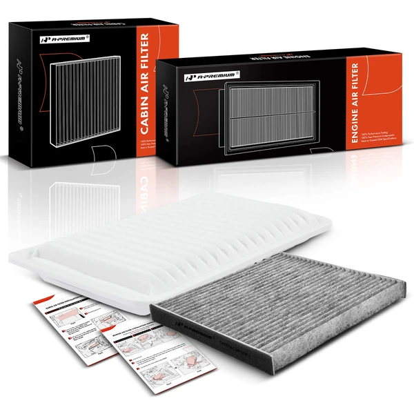 Engine & Activated Carbon Cabin Air Filter for Toyota Highlander 01-07 L4 2.4L V6 3.0L 3.3L
