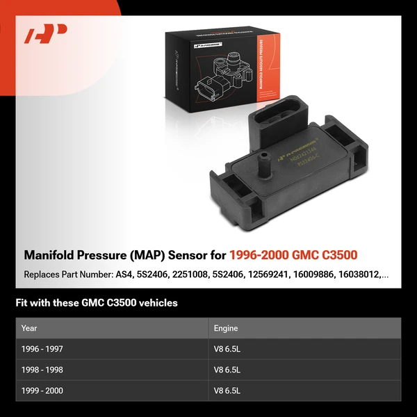 Manifold Pressure (MAP) Sensor for 1996-2000 GMC C3500