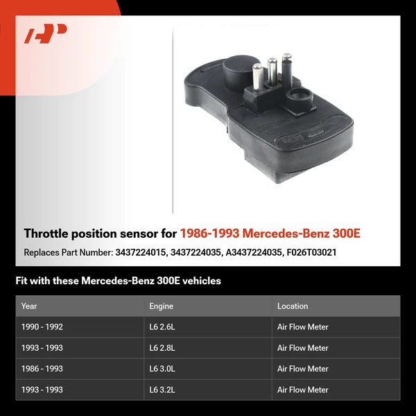 Throttle position sensor for 1986-1993 Mercedes-Benz 300E