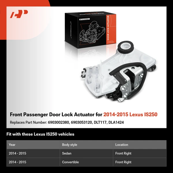Front Passenger Door Lock Actuator for 2014-2015 Lexus IS250