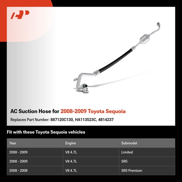 AC Suction Hose for 2008-2009 Toyota Sequoia