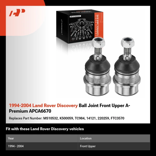 1994-2004 Land Rover Discovery Ball Joint Front Upper A-Premium APCA6670