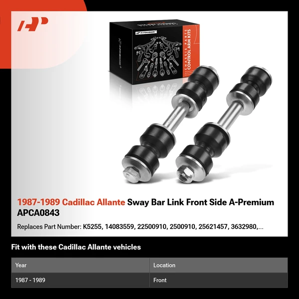 1987-1989 Cadillac Allante Sway Bar Link Front Side A-Premium APCA0843