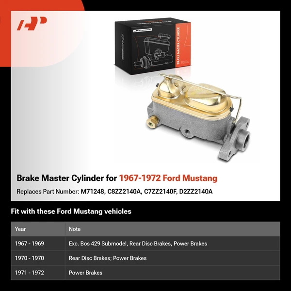 Brake Master Cylinder for 1967-1972 Ford Mustang
