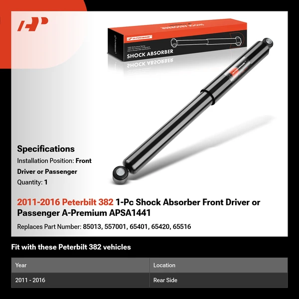 2011-2016 Peterbilt 382 1-Pc Shock Absorber Front Driver or Passenger A-Premium APSA1441