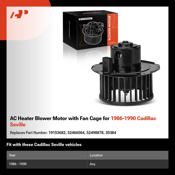 AC Heater Blower Motor with Fan Cage for 1986-1990 Cadillac Seville