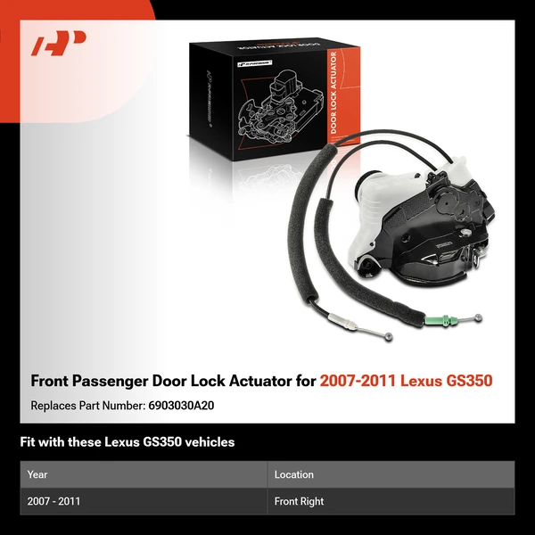 Front Passenger Door Lock Actuator for 2007-2011 Lexus GS350