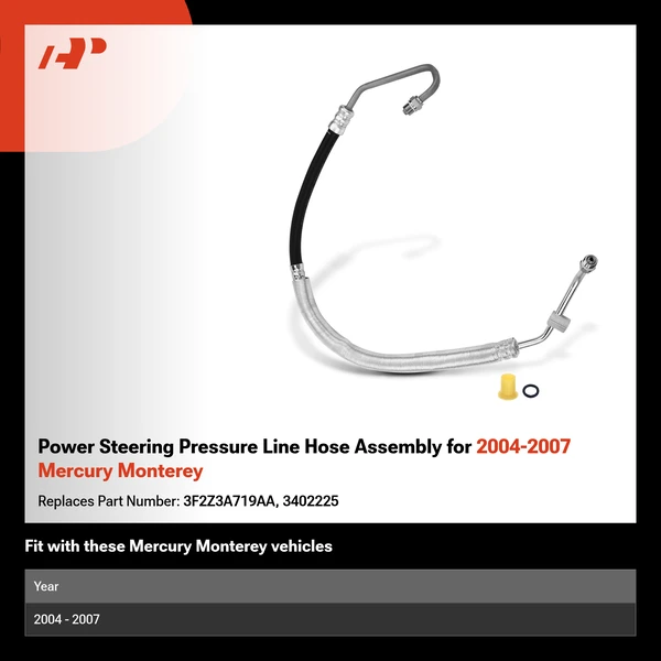 Power Steering Pressure Line Hose Assembly for 2004-2007 Mercury Monterey